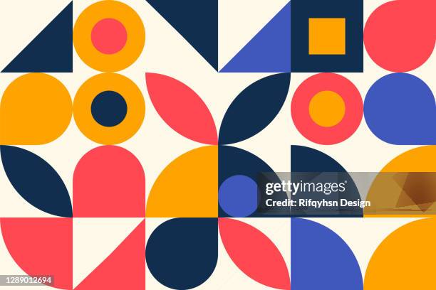 geometry minimalistic artwork poster with simple shape and figure. abstract pattern design in scandinavian style for web banner, business presentation, branding package, fabric print, wallpaper - mural stock illustrations