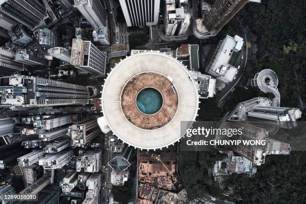 mening van de stad van hong kong - on top of stockfoto's en -beelden