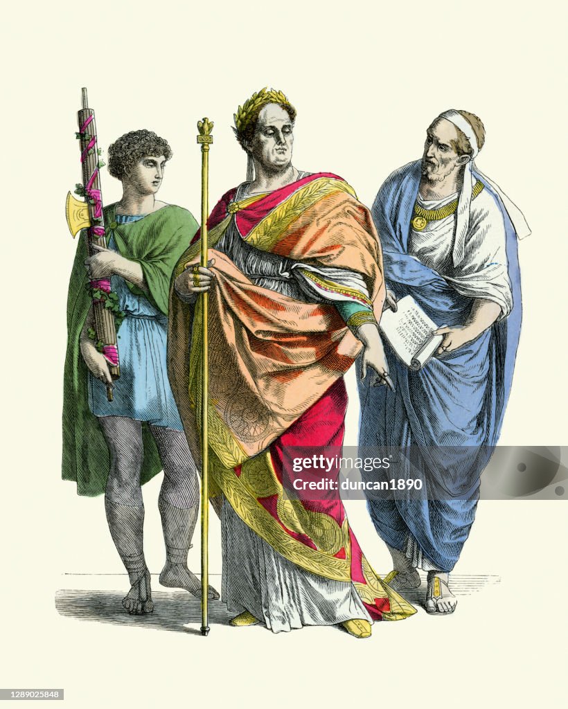 Fashions Of Ancient Rome Lictor Carrying Fasces Emperor Offical High ...