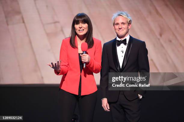 Davina McCall and Jamie Laing. Red Nose Day's big night of TV, Comic Relief Face the Funny, live form the Palladium on Friday 13th March. The BBC One...