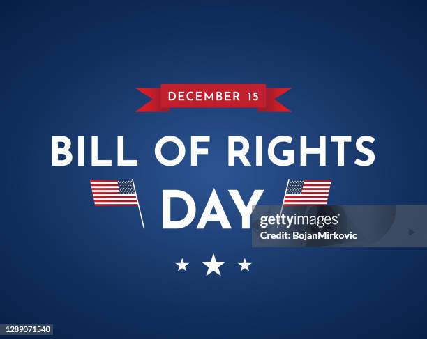 bill of rights day card. vector - us constitution stock illustrations