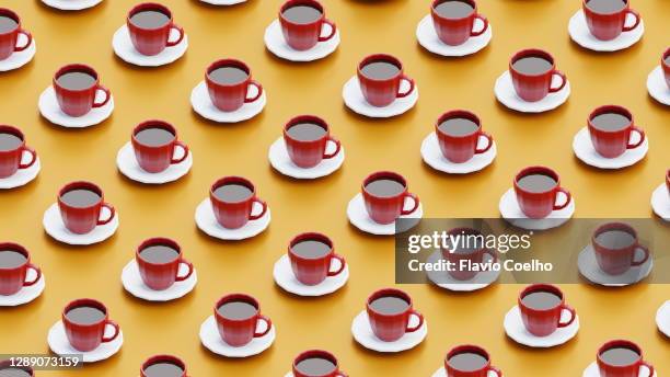 cup of coffee background pattern - tea cup photos et images de collection