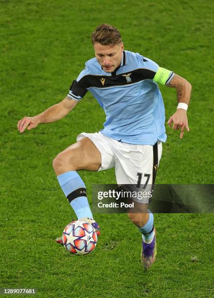 Ciro Immobile of Lazio during the UEFA Champions League Group F stage match between Borussia Dortmund and SS Lazio at Signal Iduna Park on December...