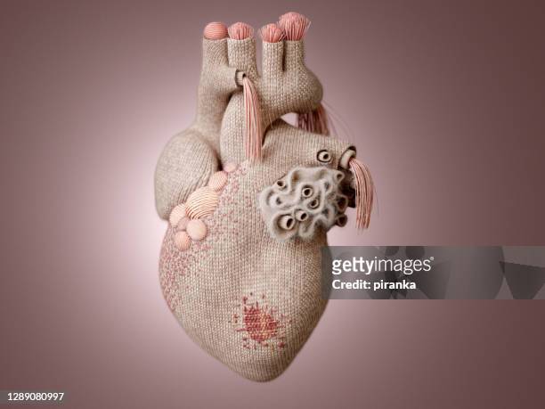 strickherz - human heart stock-fotos und bilder