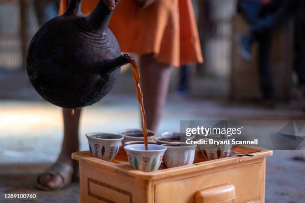 ethiopian coffee ceremony - ethiopia stock-fotos und bilder