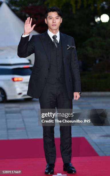 October 28: Actor Hyun-Bin during a red carpet event of 2020 Korean Popular Culture and Art Awards at Kyunghee University Peace Hall on October 28,...