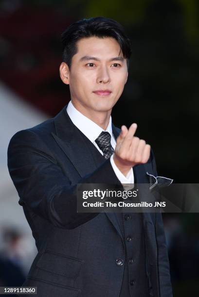 October 28: Actor Hyun-Bin during a red carpet event of 2020 Korean Popular Culture and Art Awards at Kyunghee University Peace Hall on October 28,...