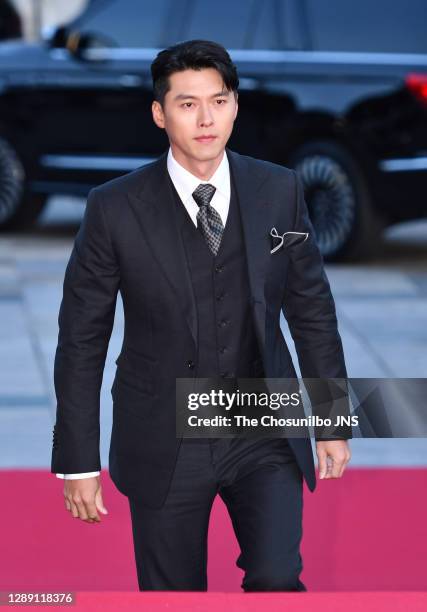 October 28: Actor Hyun-Bin during a red carpet event of 2020 Korean Popular Culture and Art Awards at Kyunghee University Peace Hall on October 28,...