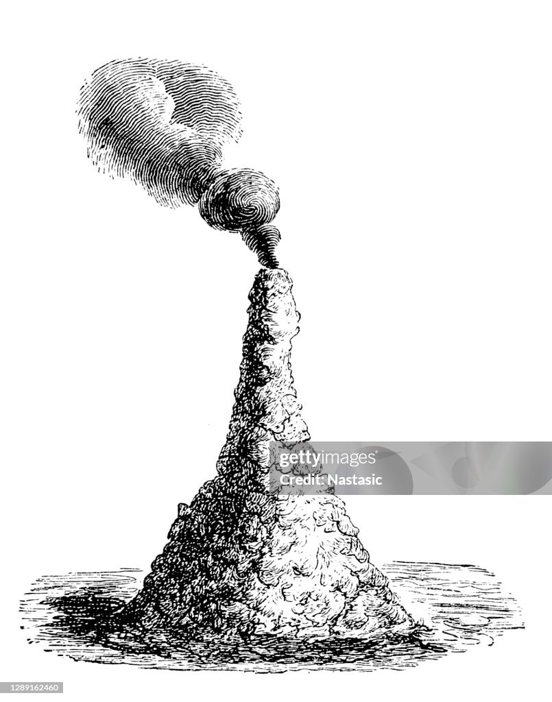 Cinder cone of a lava flow on Vesuvius (1852)