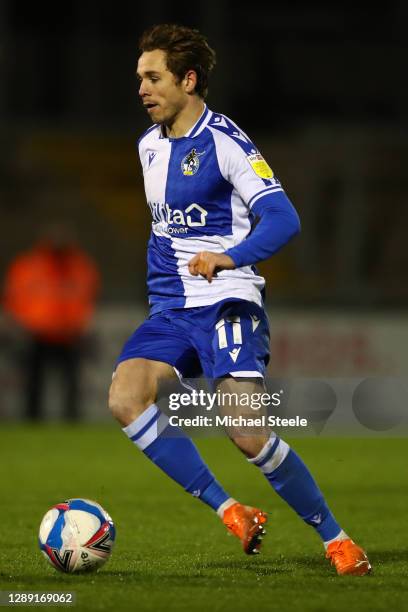 Sam Nicholson of Bristol Rovers during the Sky Bet League One match between Bristol Rovers and Gillingham at Memorial Stadium on December 02, 2020 in...