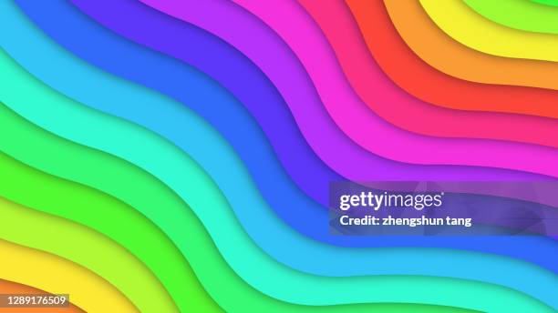 abstract colorful waved shape. - regenboog stockfoto's en -beelden