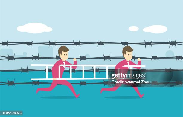 prison escape - stuck inside stock illustrations