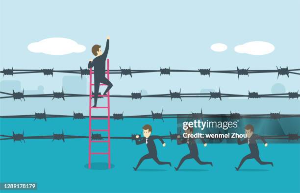 prison escape - hurdle stock illustrations