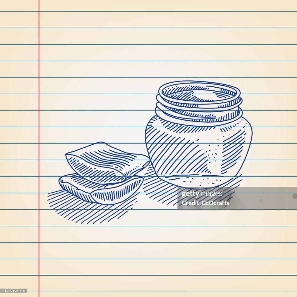 Aloe Vera Gel Drawing on Ruled Paper