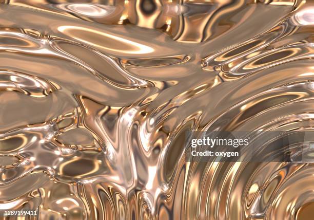 gold swirl fluid melting waves flowing liquid motion abstract background - gold mining foto e immagini stock