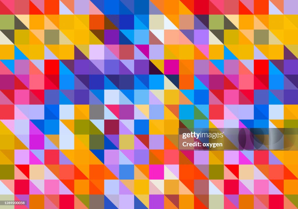 Abstract Geometric triangle Square Shape Technology Multicolored Seamless Pattern Background