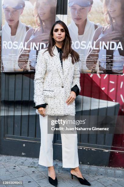 Spanish actress Elena Furiase attends 'Rosalinda' photocall at Cine Artistic Metropol on December 03, 2020 in Madrid, Spain.