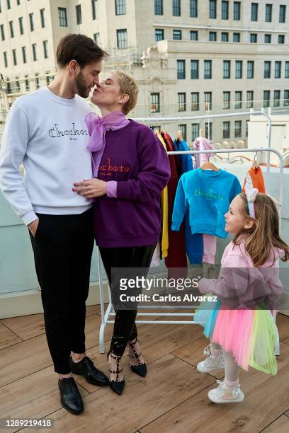 Singer Soraya Arnelas, Miguel Angel Herrera and their daughter Manuela de Gracia present 'Chochete' new Fashion Brand on December 03, 2020 in Madrid,...