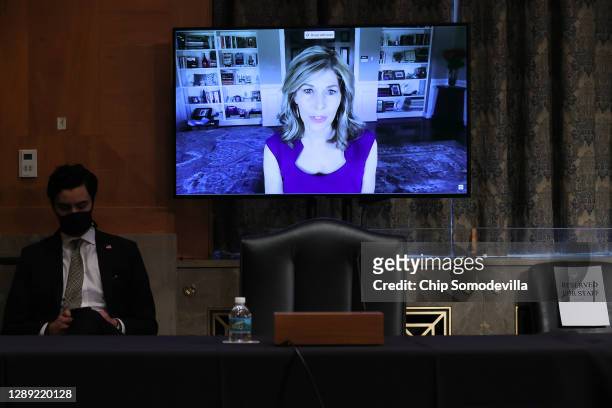 Sinclair Television Group host Sharyl Attkisson testifies via video link before the Senate Homeland Security Committee about the Crossfire Hurricane...