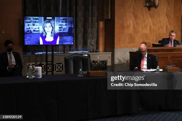 Sinclair Television Group host Sharyl Attkisson testifies via video link before the Senate Homeland Security Committee about the Crossfire Hurricane...