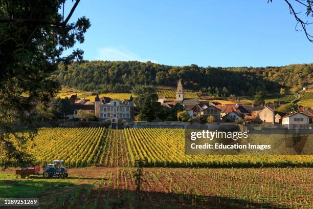 Countryside and vineyards outside of Beaune, Burgundy, France.