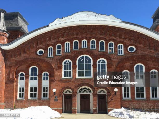 Preserved Facade of Avery Hall on the Vogelstein Center for Drama and Film, Vassar College, Poughkeepsie, New York, USA.