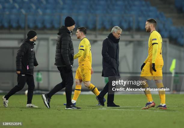 Jose Mourinho, Manager of Tottenham Hotspur reacts after the UEFA Europa League Group J stage match between LASK and Tottenham Hotspur at Linzer...