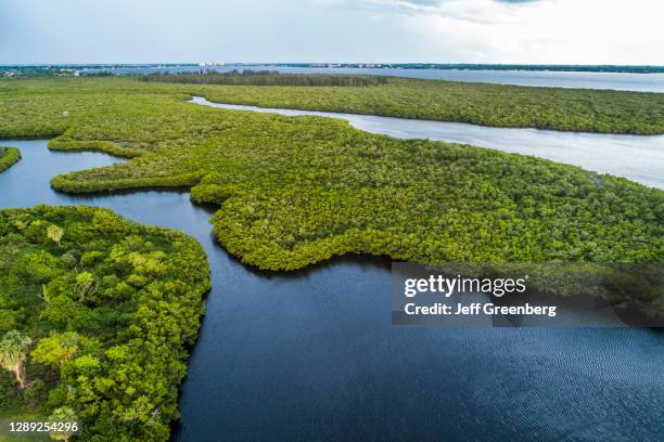 Florida, Cape Coral, Rotary Park Nature Preserve, Caloosahatchee River and mangroves.