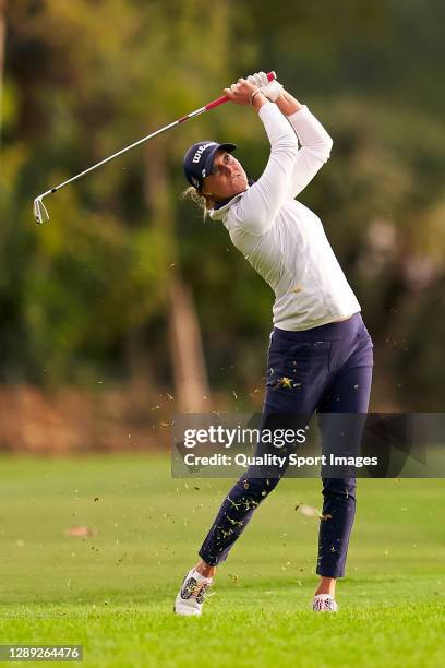 Sanna Nuutinen of Finland in action during Day three of the Andalucia Costa del Sol Open de Espana Femenino at Real Club Golf Guadalmina on November...