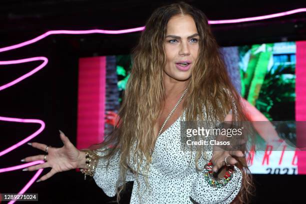 Actress/singer Niurka attends the release of her new photo calendar at Rico Club Londres on December 3, 2020 in Mexico City, Mexico.