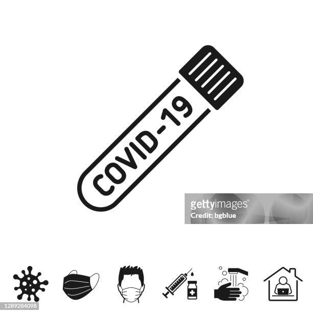 coronavirus covid-19 test tube. icon for design on white background - ancestry dna stock illustrations