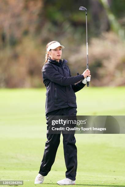 Laura Fuenfstueck of Germany in action during Day two of the Andalucia Costa del Sol Open de Espana Femenino at Real Club Golf Guadalmina on November...