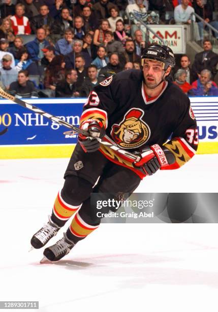 Jason York of the Ottawa Senators skates against the Toronto Maple Leafs during NHL game action on November 25, 2000 at Air Canada Centre in Toronto,...