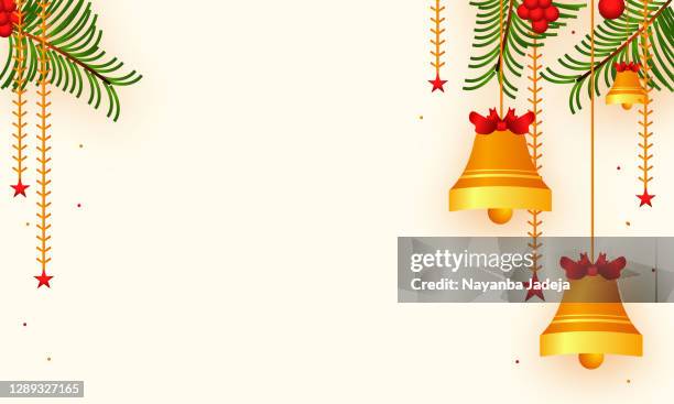 decorative elements with bells hanging illustration - dandiya stock illustrations