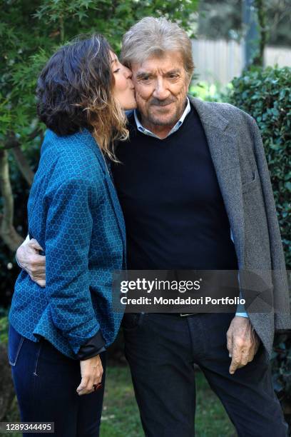 Italian actor Gigi Proietti and his daugther Carlotta attend fiction Rai Una pallottola nel cuore photocall in the Rai studios Viale Mazzini. Rome ,...