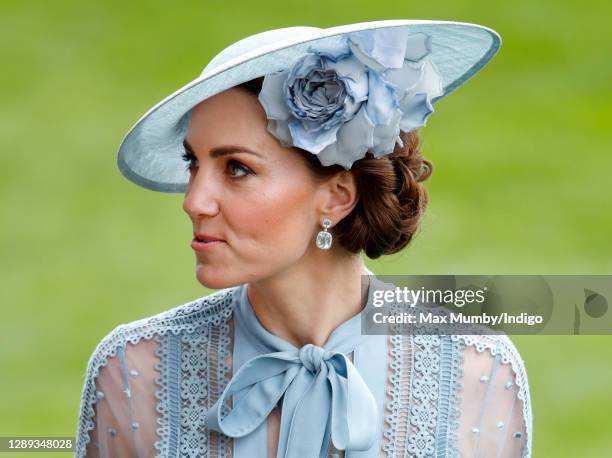 Catherine, Duchess of Cambridge attends day one of Royal Ascot at Ascot Racecourse on June 18, 2019 in Ascot, England.