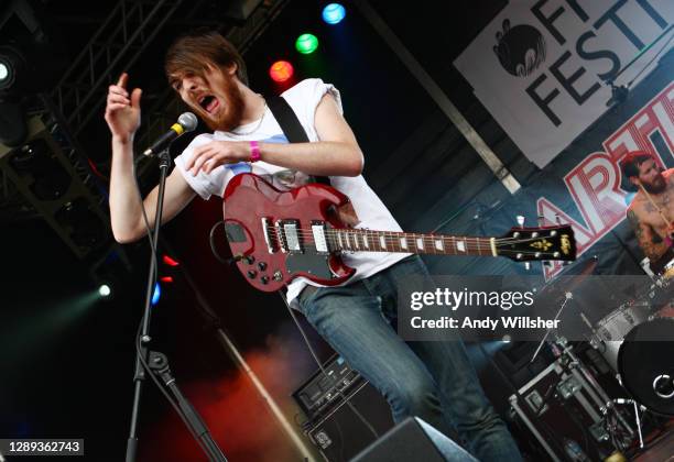 Rock band Pulled Apart By Horses performing at Offset Festival in 2009