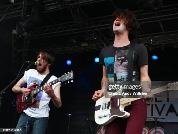 Rock band Pulled Apart By Horses performing at Offset Festival in 2009