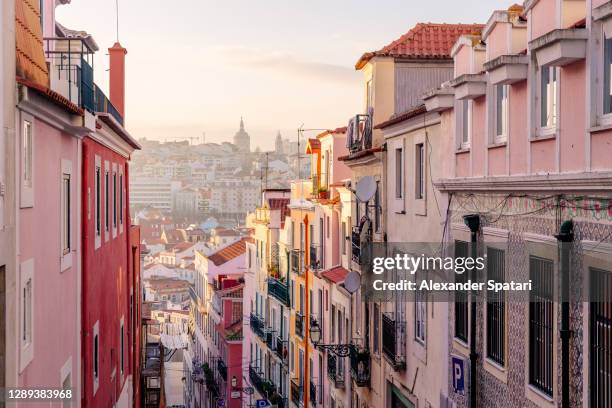 lisbon skyline at sunset, portugal - lisboa stock pictures, royalty-free photos & images