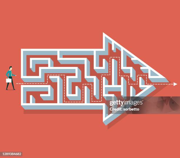 arrow shape maze - boundary stock illustrations