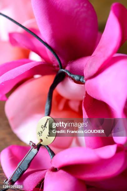 Détail de fleurs Etablissements Legeron 20 rue des Petits Champs dans le 2ème arrondissement de Paris le 6 mars 2018, France.