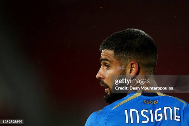 Lorenzo Insigne of Napoli looks on during the UEFA Europa League Group F stage match between AZ Alkmaar and SSC Napoli at AFAS-Stadium on December...