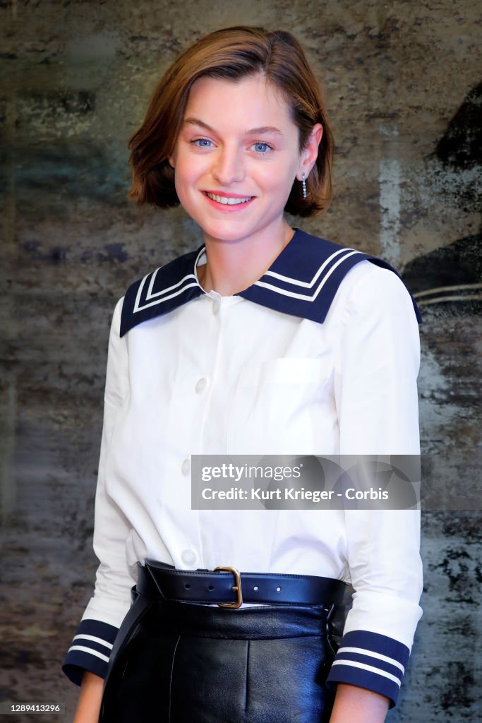 Emma Corrin photographed during the 77th Venice Film Festival at the