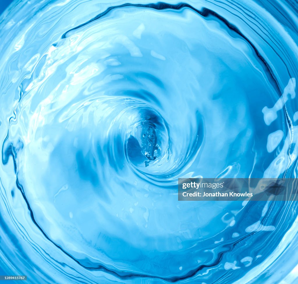 Blue liquid vortex