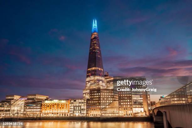 the shard at twilight - shard london bridge stock pictures, royalty-free photos & images