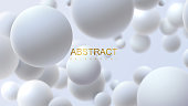Snowy white balls. Vector abstract illustration.