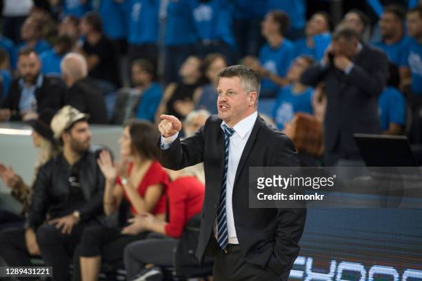 basketball coach pointing his finger - coach yelling stock pictures, royalty-free photos & images