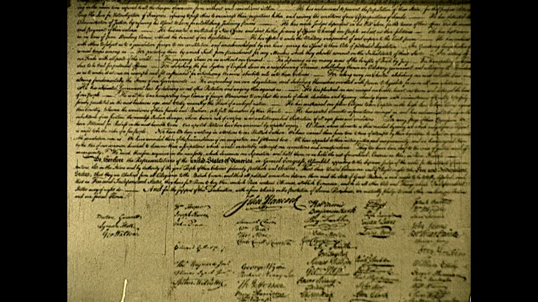 Declaration With Signatures 17 Signatures On Declaration Of Independence Stock Videos, Footage ...