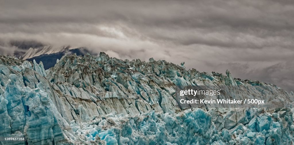 Scenic view of frozen sea against sky,Yakutat,Alaska,United States,USA
