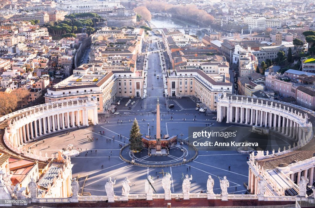 View Of Saint Peter's Square In Rome, Italy